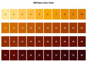 a chart of brown beer colours from pale to dark